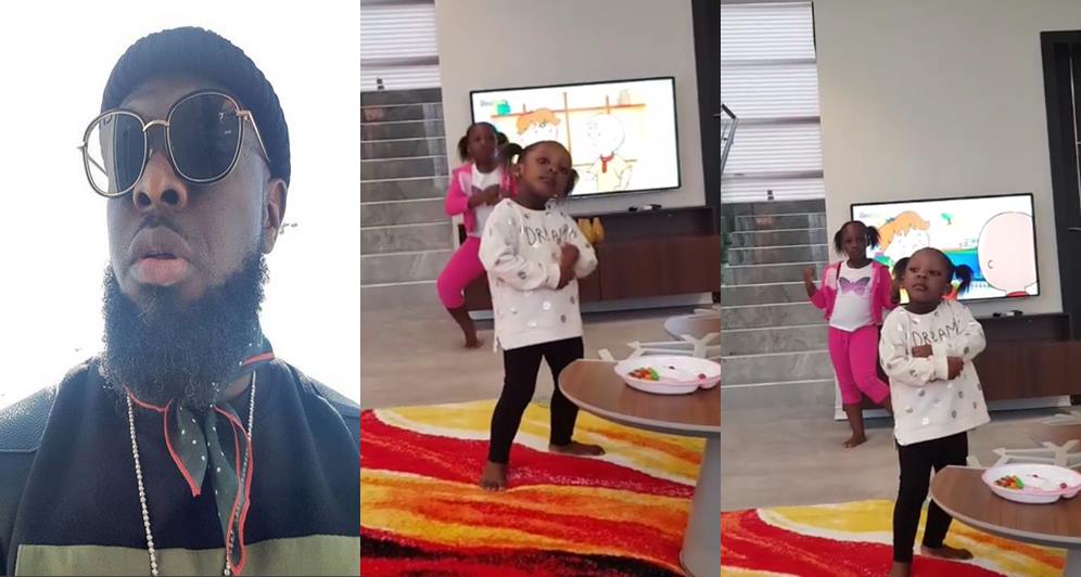Cuteness overload! Timaya's daughters teach him how to dance 'Shaku Shaku' (Video)