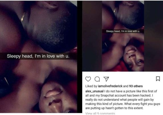 #BBNaija: Check out this shocking photo of Alex and man in bed and see her reaction