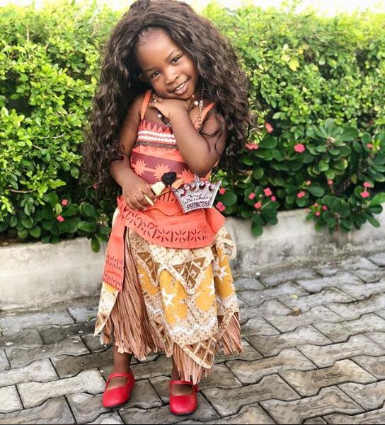 Davido's First daughter, Imade recreates Disney princess, Moana's look (Photos)