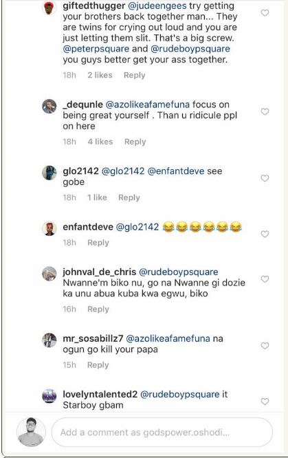 Fans Slam Jude Okoye For 'Splitting P'square' After Commenting On Wizkid's Post
