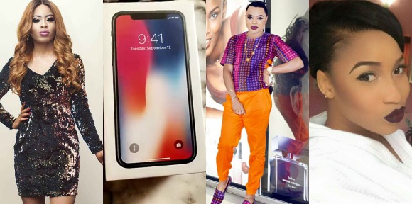Bobrisky shares the iPhone X Tonto Dikeh promised to gift Nina.