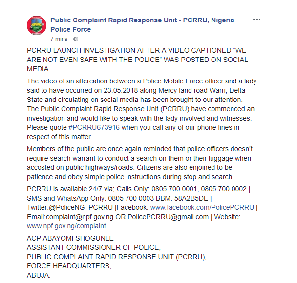 Police launch investigation into disturbing video of pant searching officer attacking a lady in Delta