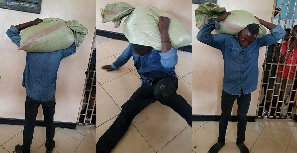 Suspected thief surrenders to Police after stolen Bag 'Refused To Leave His Head' (Photos+Video)