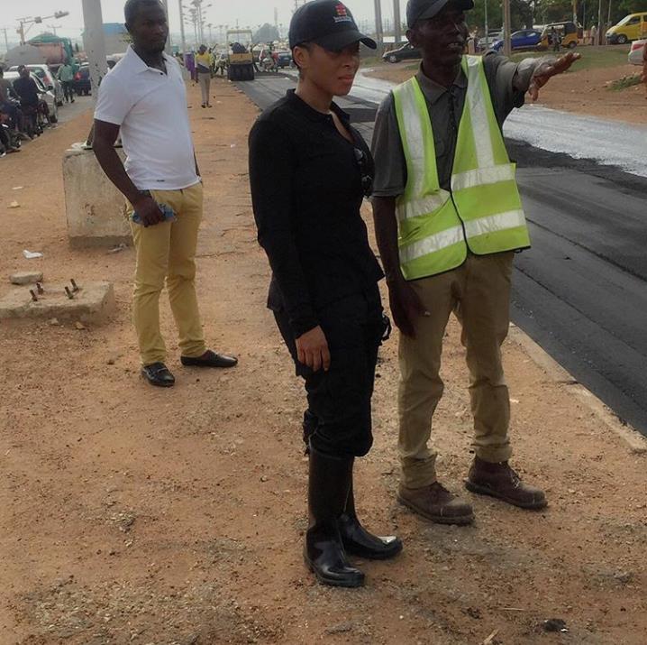 Nigerian lady launches Thermoplastic paint brand for road construction (Photos)