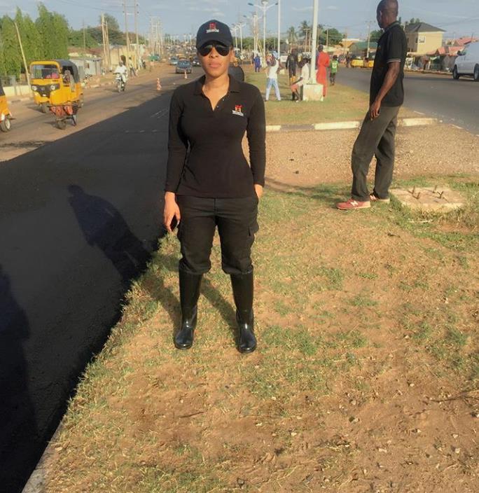 Nigerian lady launches Thermoplastic paint brand for road construction (Photos)