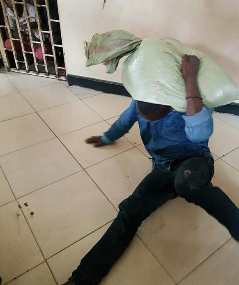 Suspected thief surrenders to Police after stolen Bag 'Refused To Leave His Head' (Photos+Video)