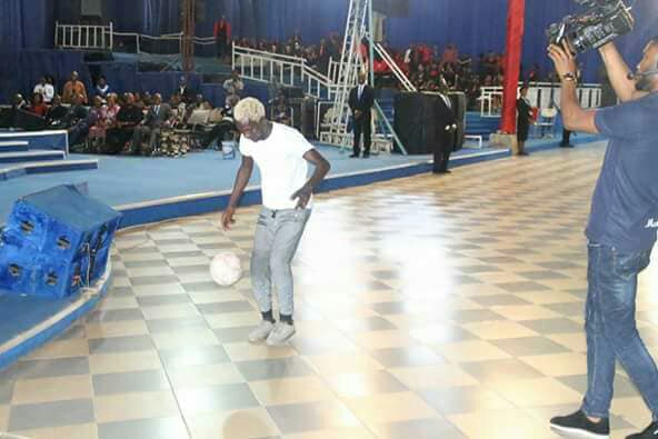 Apostle Suleman Gives Football Juggler N500k After Performing Live In His Church (Photos)