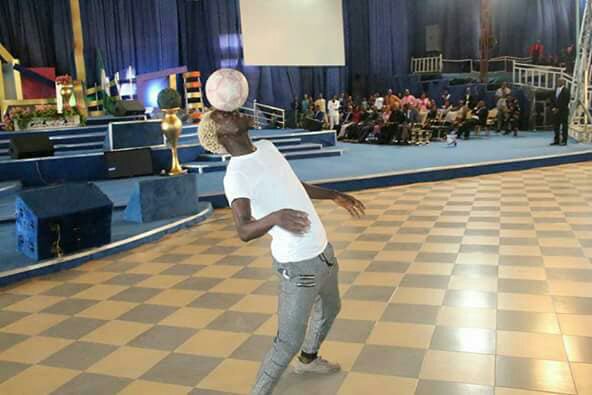 Apostle Suleman Gives Football Juggler N500k After Performing Live In His Church (Photos)