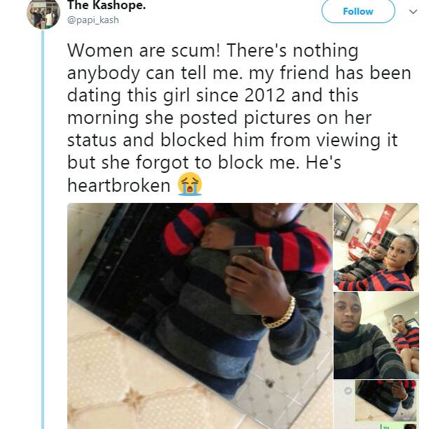 Nigerian lady blocks her boyfriend on social media, to share her cheating photos