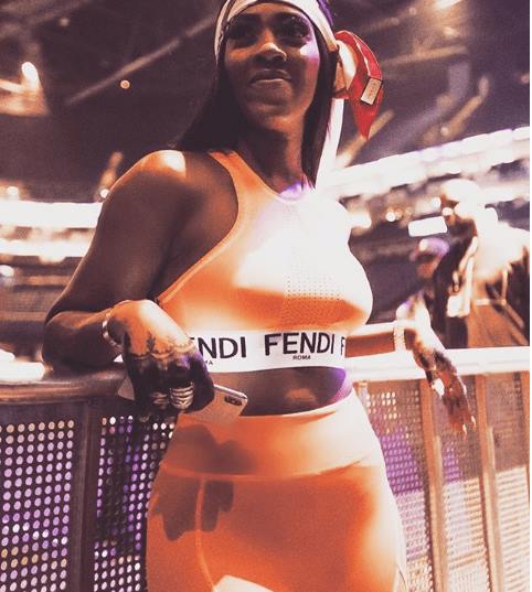 Tiwa Savage puts her boobs on display in Fendi (Photos)