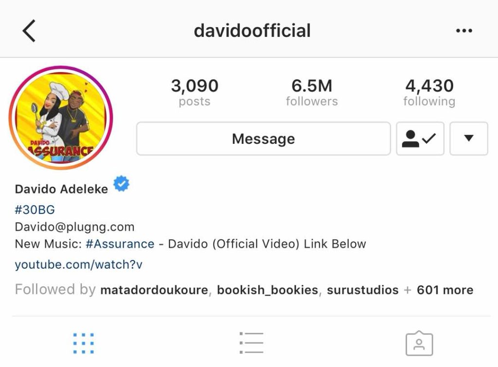 Davido and Tiwa Savage unfollow each other on Instagram