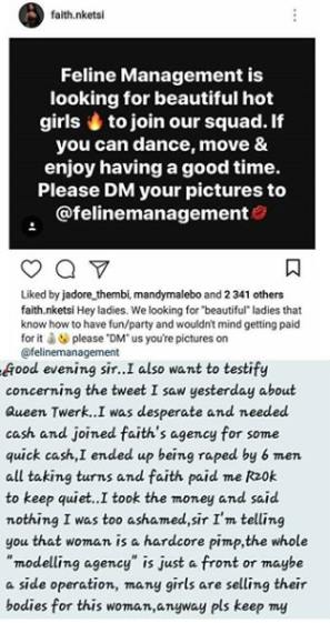 Davido's ex-girlfriend Faith Nketsi exposed as an alleged hard-core pimp who lures young women