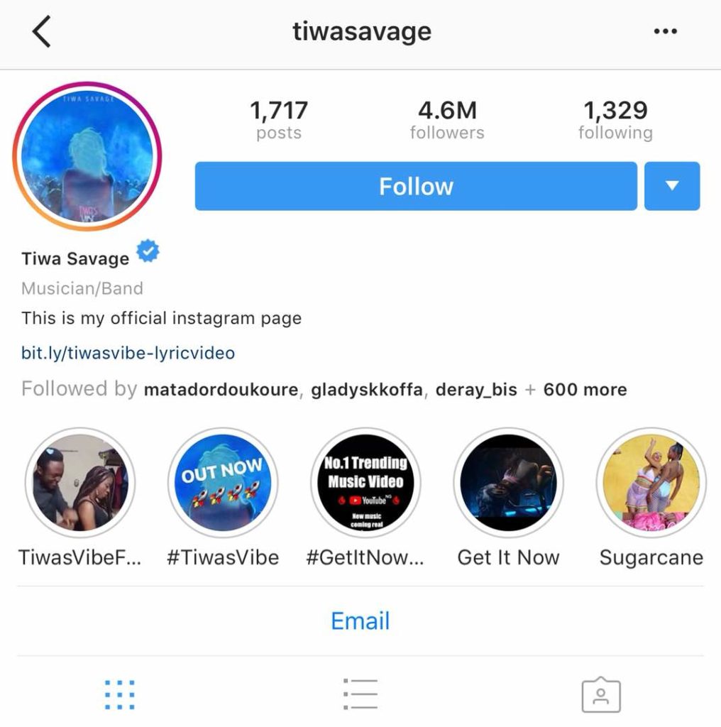 Davido and Tiwa Savage unfollow each other on Instagram