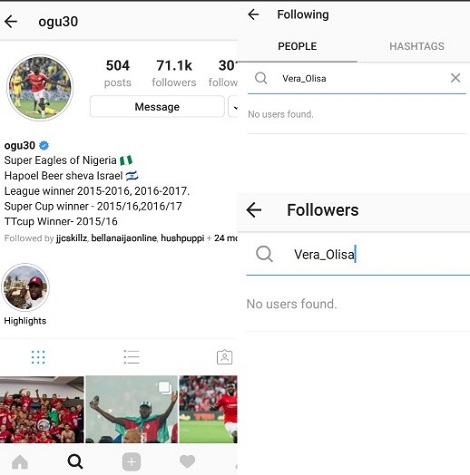 Super Eagles Player John Ogu & Wife Unfollow Each Other On Instagram