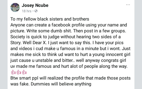 South African man who made distasteful post about African Ladies claims his jealous ex-girlfriend did it