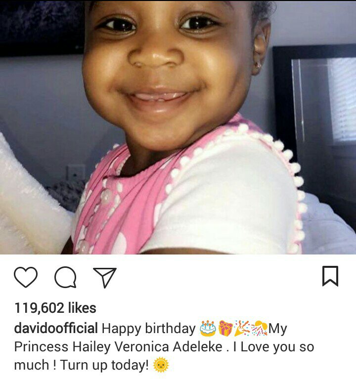 Fans give Davido accolades as he celebrates his 2nd daughter on her 1st birthday