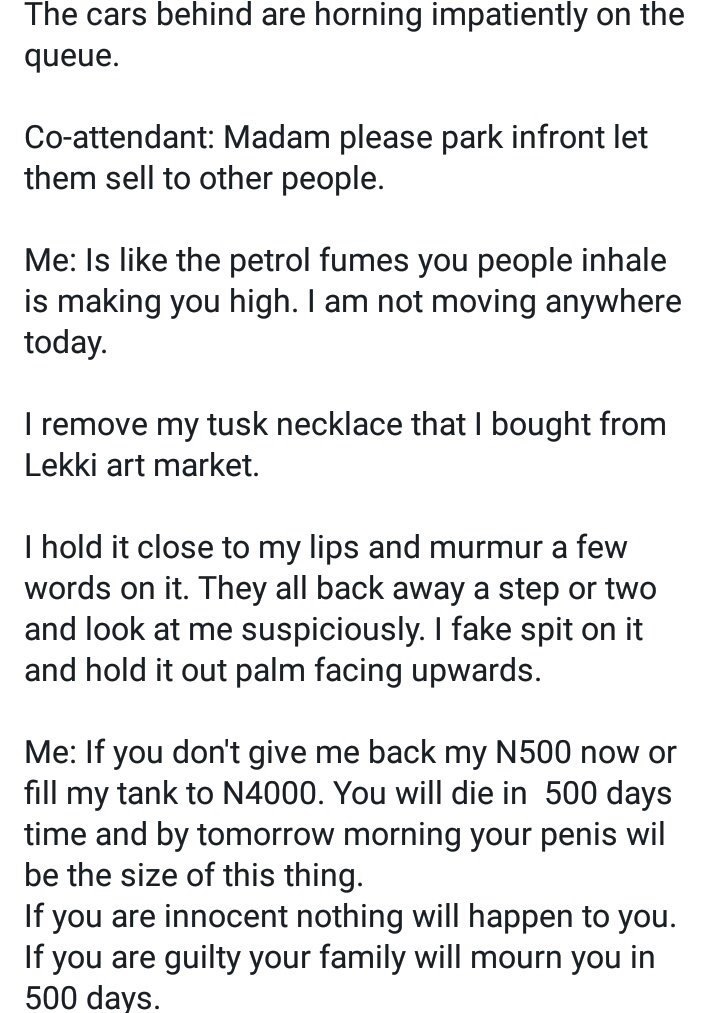 See how Naija lady used fake Jazz to deal with scamming petrol attendant