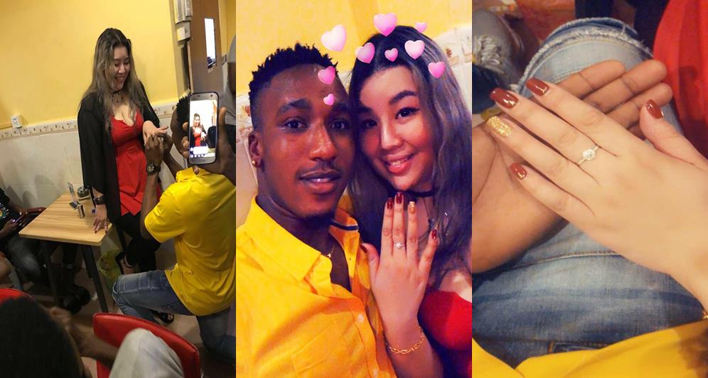 Nigerian man proposes to his Chinese Girlfriend (Photos + Video)
