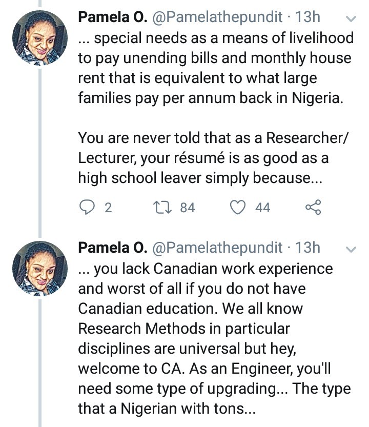 Nigerian Lady shares the disadvantages of migrating to Canada and it's an eye opener