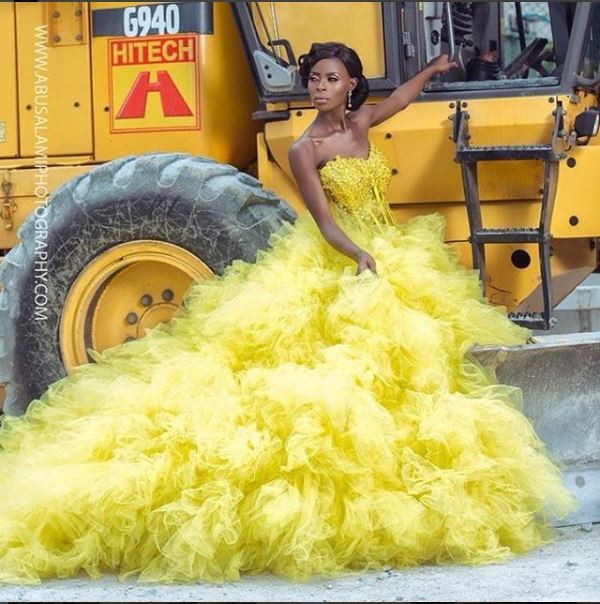 #BBNaija: Khloe rocks strapless dazzling gown in new photos