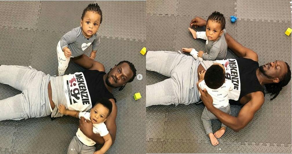 Daddy duties: Adorable photos of Paul Okoye spending quality time with his twins, Nadia & Nathan