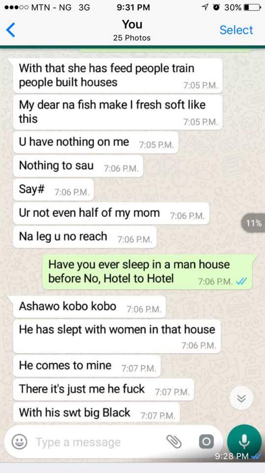 Nigerian woman blasts her husband's side-chick on Whatsapp & it's messy (Screenshots)