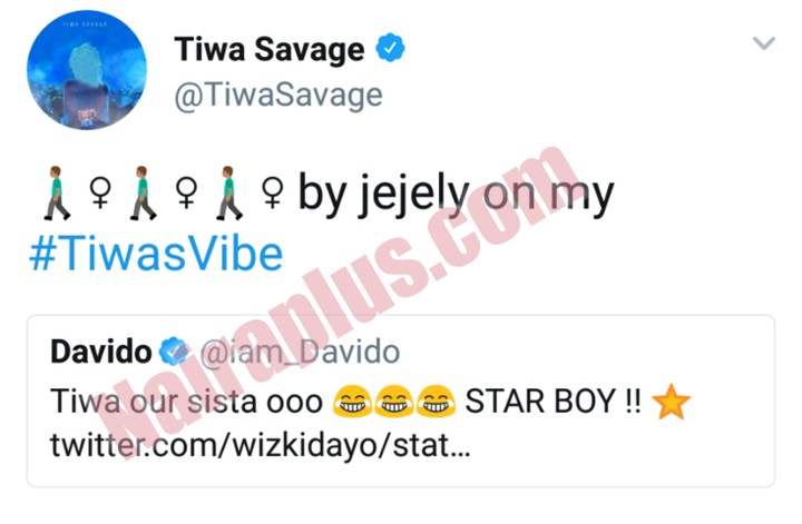 Tiwa Savage Reacts After Davido 'Confirmed' Her Relationship With Wizkid