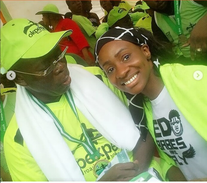 #BBNaija: Anto Participates in Race, Meets Adams Oshiomhole, Betty & Godwin Obaseki, Philip Shaibu (Photos)