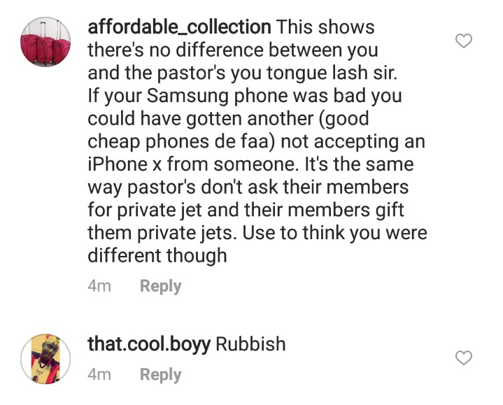 Daddy Freeze Receives Gifts From His Online Church Members, Fans React Negatively, He Responds