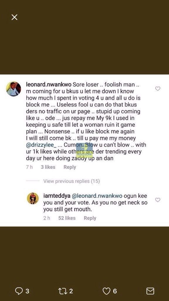 'ogun Kee You And Your Vote' - Teddy A Savagely Replies Fan Who Insulted Him