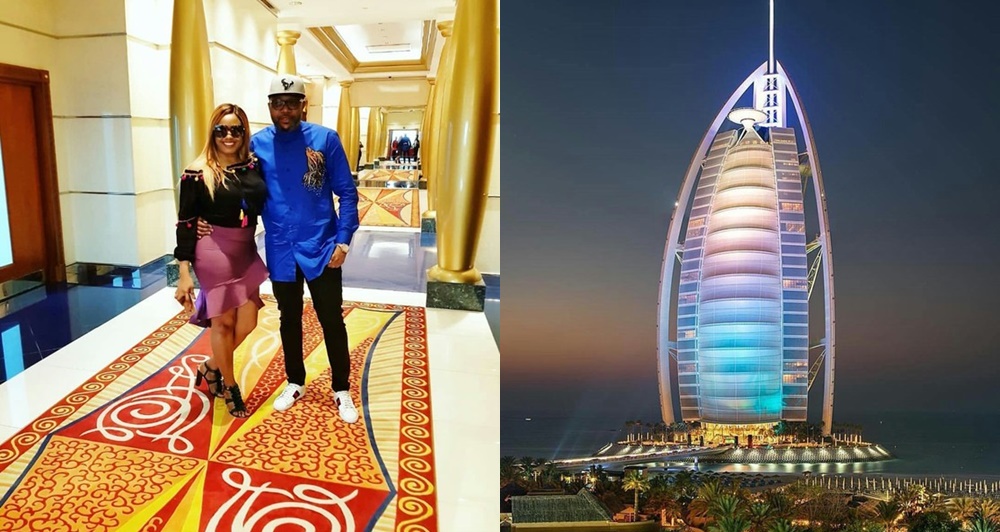 Loved Up Photos Of E-money And Wife, Juliet Okonkwo, At The Burj Al Arab Hotel In Dubai