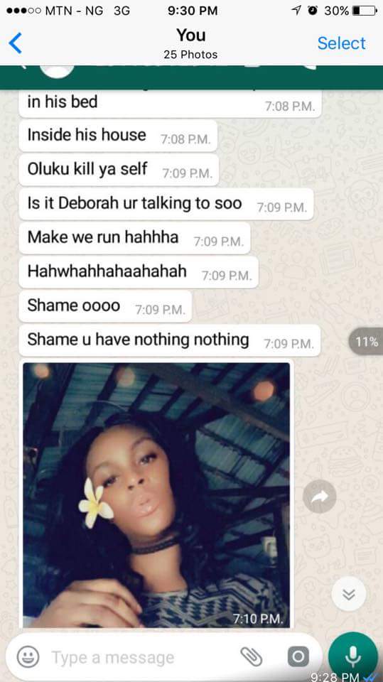 Nigerian woman blasts her husband's side-chick on Whatsapp & it's messy (Screenshots)