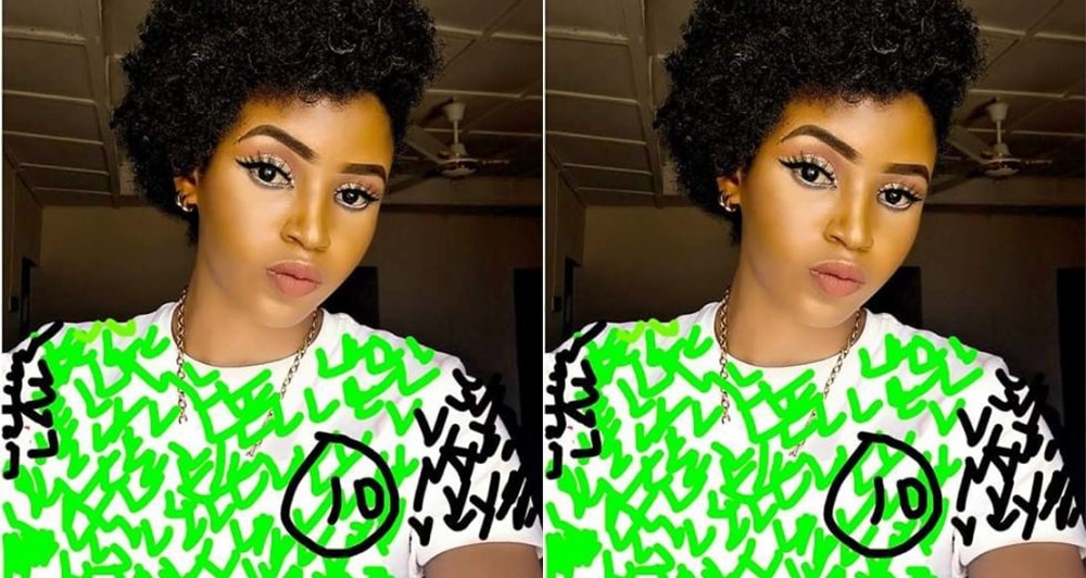 Pretty Nigerian Lady Rocks 'Original' Super Eagles Jersey, Nigerian React (Photo)