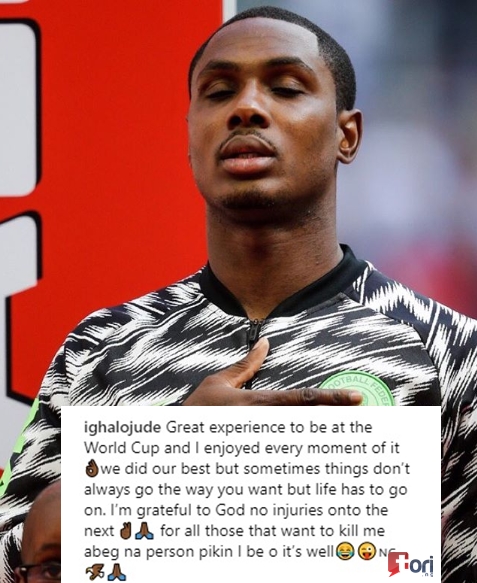 Super Eagles Striker, Ighalo Reacts To Death Threats To His Family