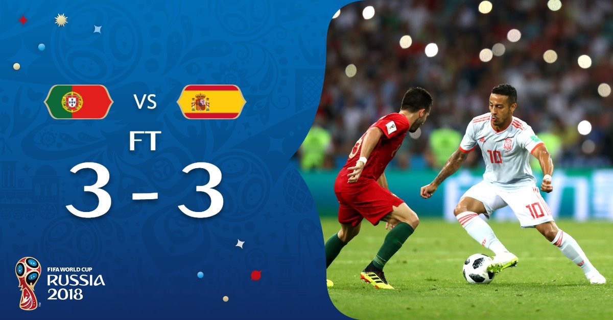 Cristiano Ronaldo scores sensational hat-trick as Portugal hold Spain in instant World Cup classic.