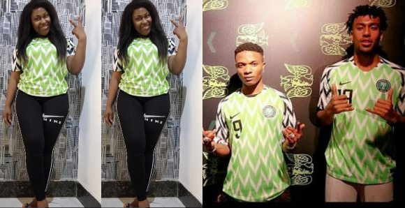 "Show me the country with a better jersey at the world cup" - Uche Jombo fawns over Nigerian jersey; fans react