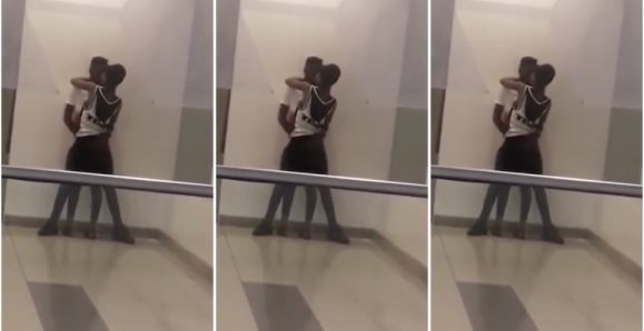 Two Lovers Kiss Passionately At Maryland Mall In Lagos