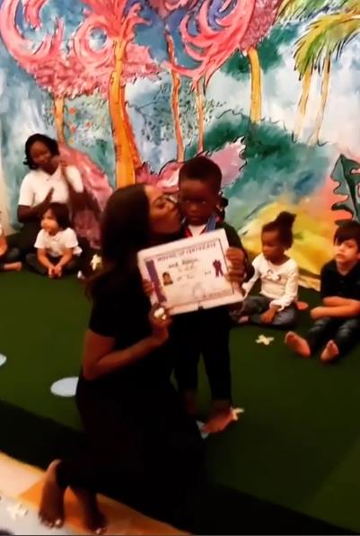 Tiwa Savage's son, Jamil graduates from Kindergarten (Photos/Video)