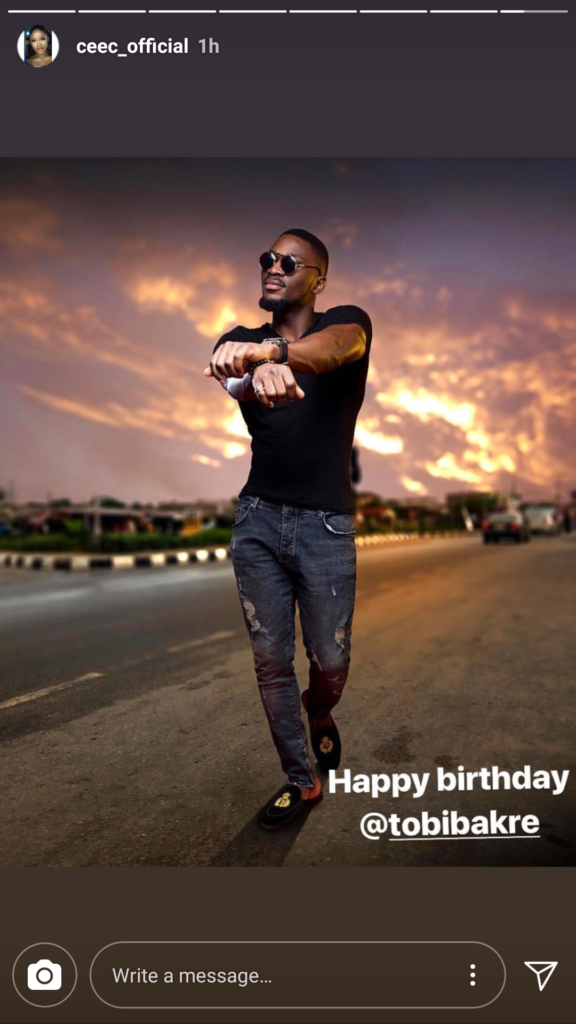 Check out Cee-C 's birthday message to Tobi Bakre