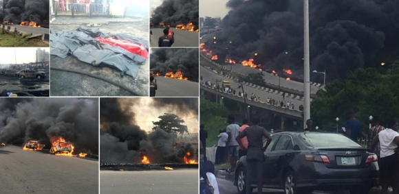 Update: Lagos tanker explosion: 9 dead, 53 vehicles burnt - LASEMA