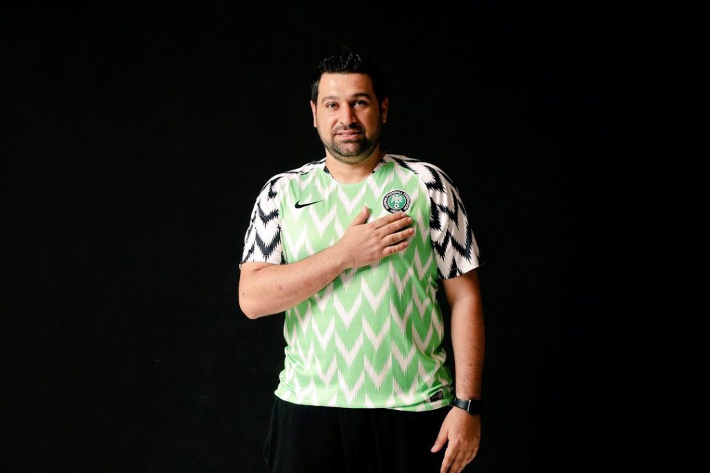 Check Out These Lovely Photos of Oyinbo Couple & Their Kids Rocking The Super Eagles Kits