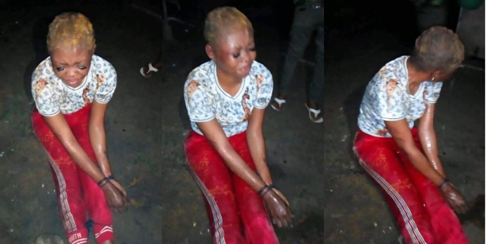 Slay queen tied up for allegedly stealing her friend's N250K