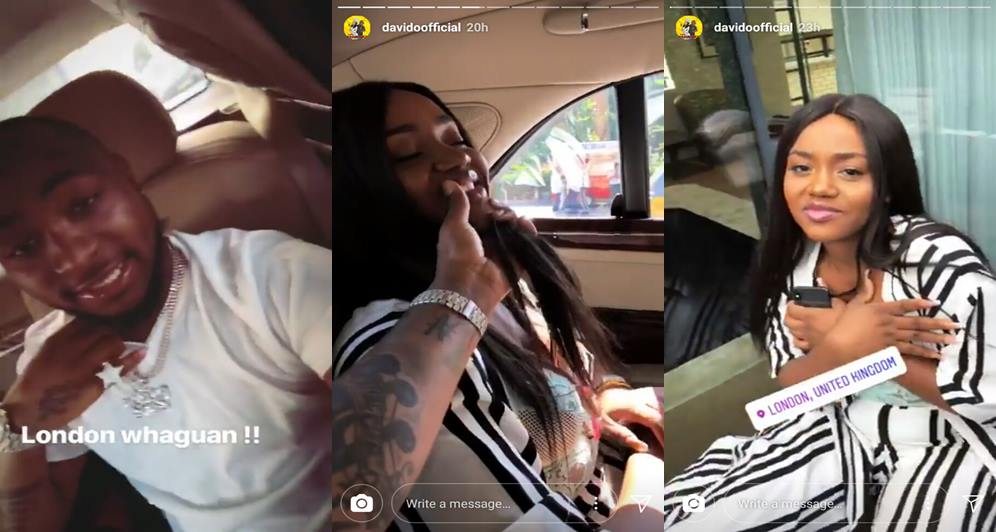 Davido spotted chilling with his girlfriend, Chioma in London (Video)