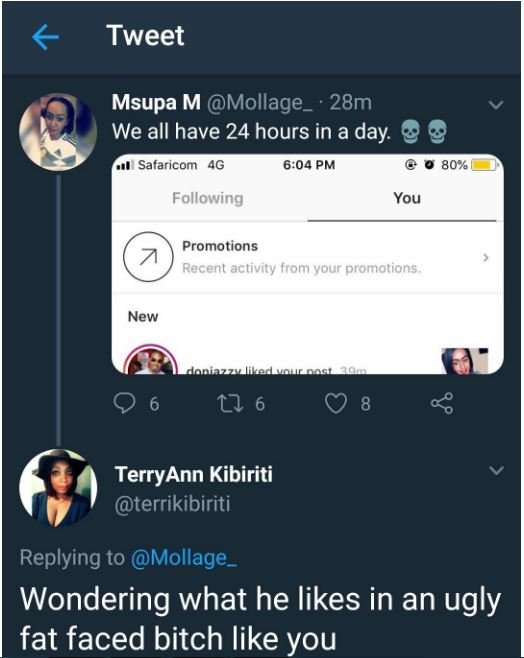 Jealous lady calls Twitter user an 'ugly faced b*tch' because Don Jazzy liked her posts