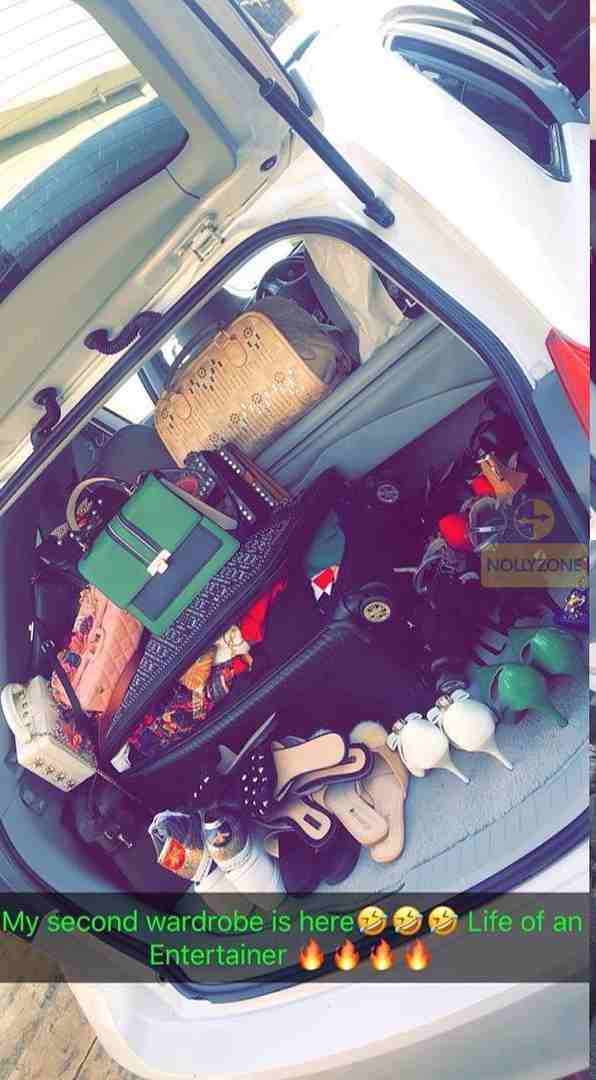 Actress Nkechi Blessing Turns Brand New Car Into Closet