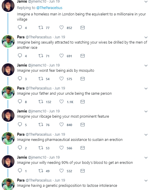 Nigerian man and White man savagely thrash each other's race on Twitter