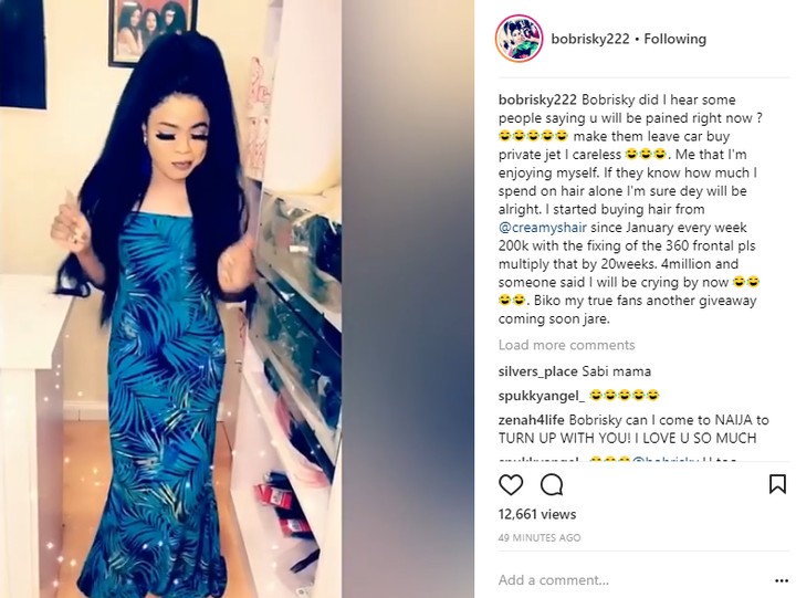 #BBNaija: Check out Bobrisky's Reaction To Toyin Lawani's Birthday Car Gift To Nina