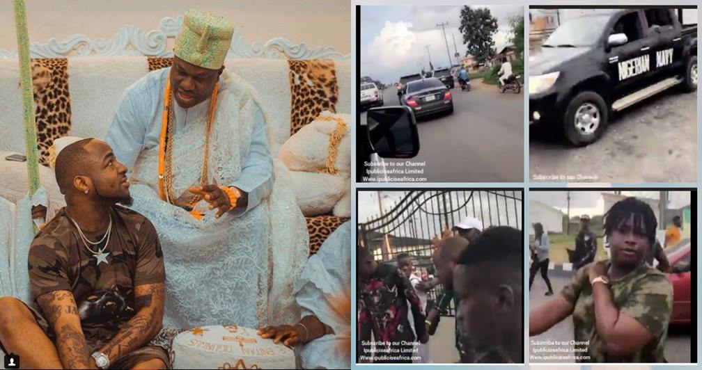 Watch The Moment Davido & His Girlfriend, Chioma Stormed Ooni Of Ife's Palace In A Convoy