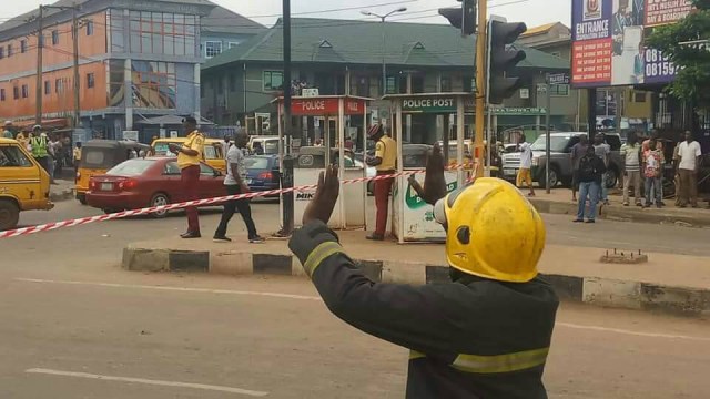 Tragedy averted as truck filled with Diesel almost falls off in Lagos
