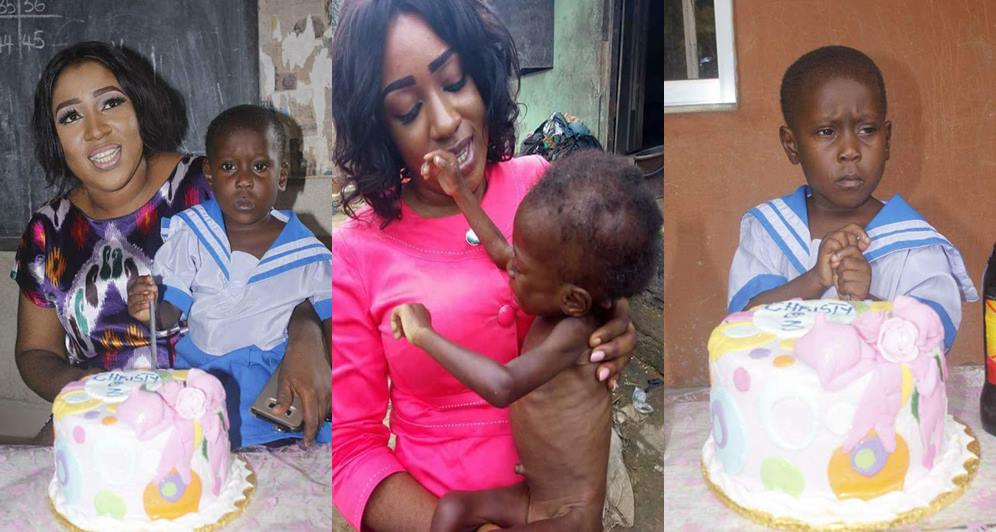 'I thought it was a small dead dog'- lady celebrates once malnourished child she rescued in Calabar as she turns 3 (Photos)